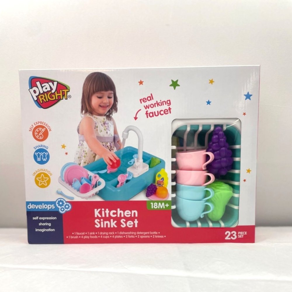 PLAY RIGHT Kitchen Sink Set 18 M+